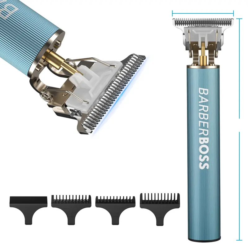 Barberboss Beard Trimmer Men Cordless Hair Clippers Men: Men Haircut Clippers, Precision Hair Trimmer Men Detail Trimmer, QR-2077 (Blue) 5