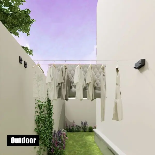 Heavy-Duty Retractable Clothesline - 4.2m Stainless Steel Wire - Easy Install - Indoor/Outdoor Use - Invisible - for Rental Balcony and Home - Laundry 3