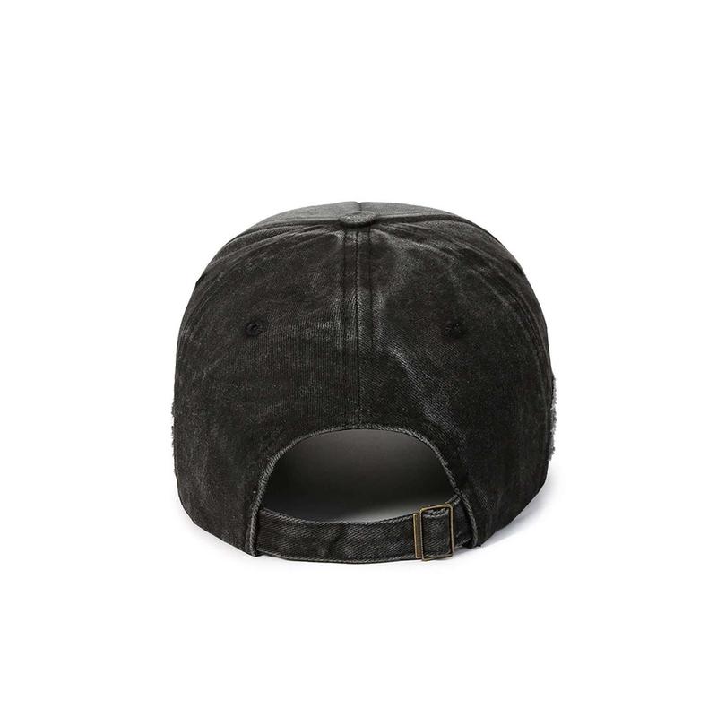 Men Letter Embroidered Ripped Baseball Cap For Daily Life Street 4