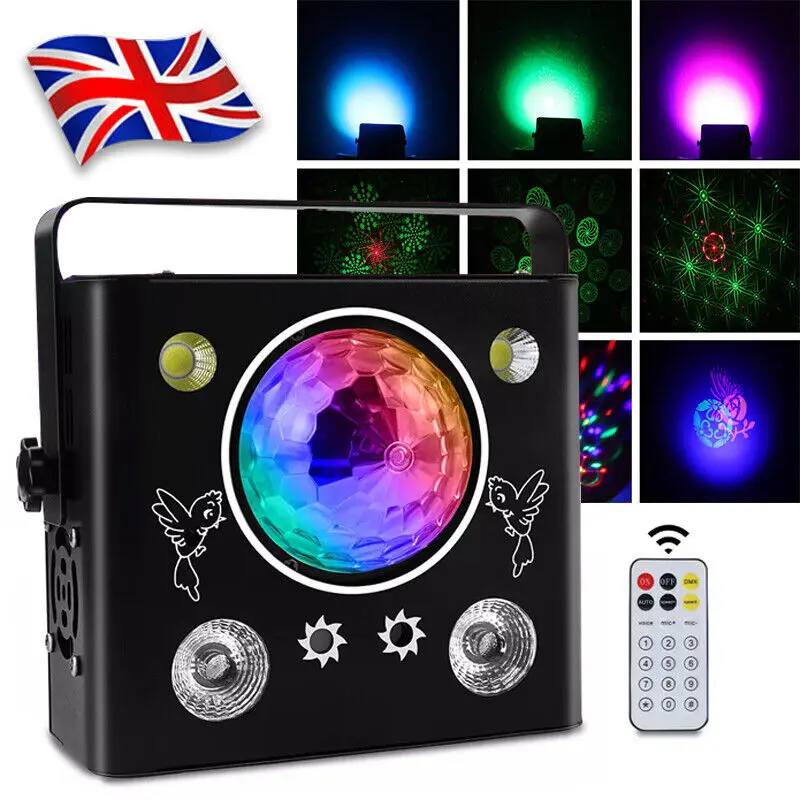 UK Party Essential: DMX RGB LED Laser Scanner Projector - Strobe Laser Light for DJ & Disco Stages 1