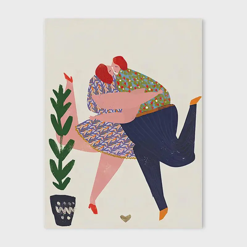 Abstract Painted Woman Couple Art Wall Art Animal Modern Nordic Canvas Painting Poster Living Room Bedroom Home Decor Wall Art 8