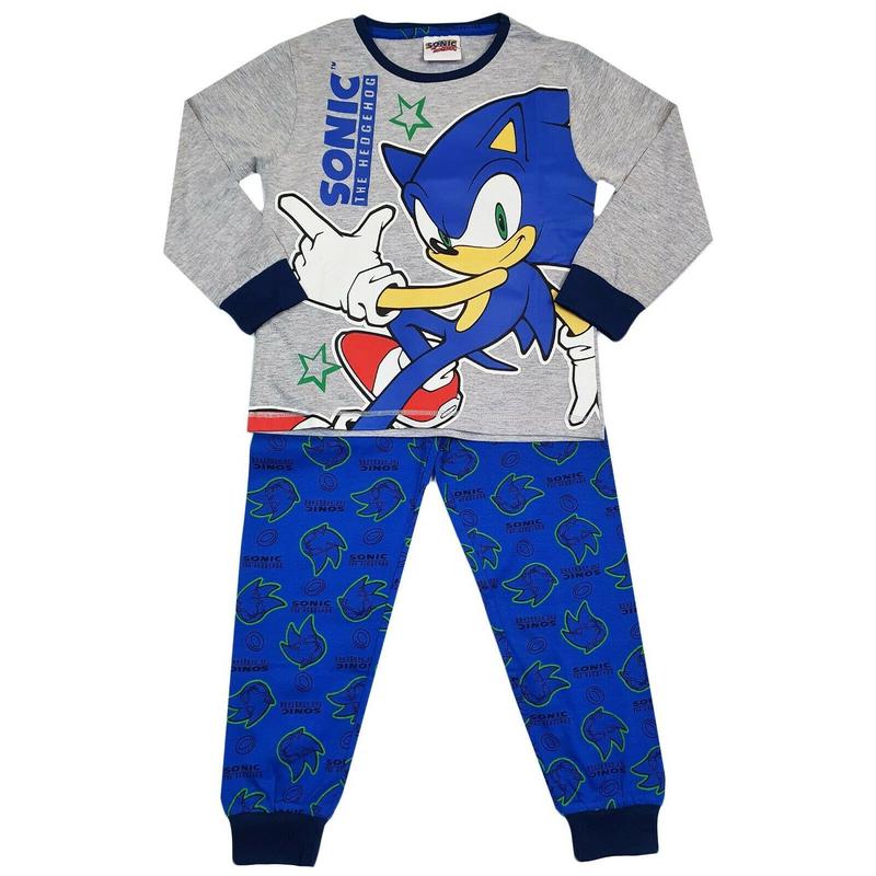 Boys Sonic Pyjamas - Grey, Soft and Cozy 1