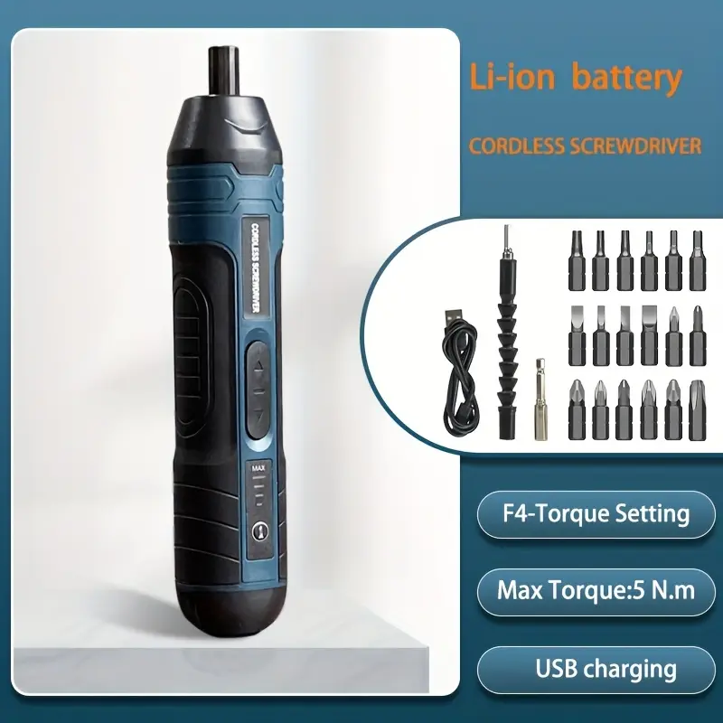 Electric Screwdriver 3.6V Small 2/20pcs/105pcs Multifunctional Torque Adjustable Straight Handle Disassembly Screwdriver, with Lithium Battery Screwdriver, Mini Portable Tool Complete, Suitable for Home Equipment Maintenance and Repair 8