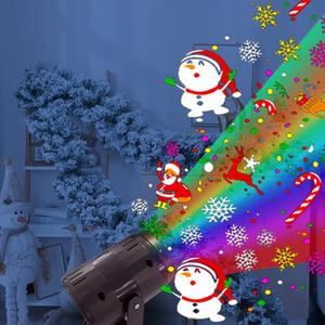 Christmas Projector Light, 1 Count USB Powered 16 Pattern Rotating Projection Light, Party Decoration Supplies for Indoor & Outdoor, Halloween