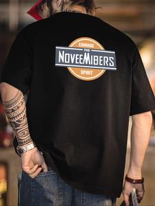 Men's Letter Print Round Neck Tee, Loose Casual Short Sleeve Crew Neck T-shirt for Summer, Fashion Men's Top for Daily Wear