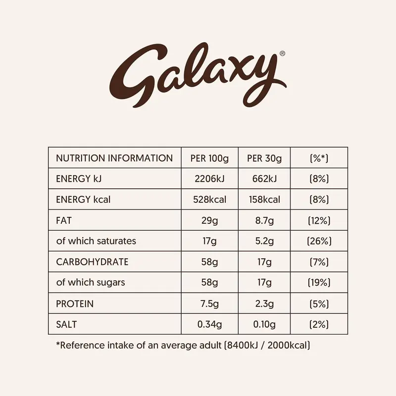 Galaxy Ripple Milk Chocolate Bars, 4 x 30g, Chocolate Multipack, Ideal for Gift, Snacks or Hamper Dessert Bonbon 6