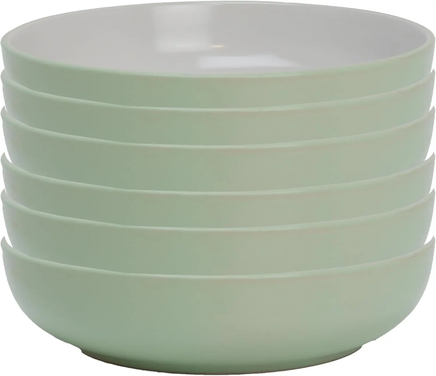 Dinner Bowl Set Lightweight & Stylish Tableware Bowls for Serving Cereal Soup Pasta Salads & Snacks -Dishwasher & Microwave Safe (Set of 6, Green)