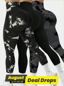 Women's Solid / Tie Dye Print Sports Leggings, Casual Comfy Breathable Skinny Pants for Yoga Gym Workout Running, Gym Leggings, Ladies Sportswear for All Seasons, High Waisted Leggings