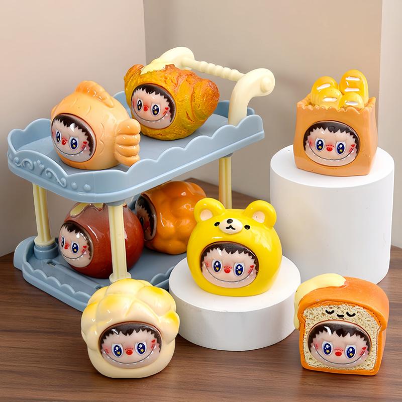 Set of 10 Desk Ornament Cute Labubu Creative Mini Figure Desktop Decoration for Home Office Living Room Bedroom Ornaments Car Accessories Girls Cute Birthday Gift statue 5