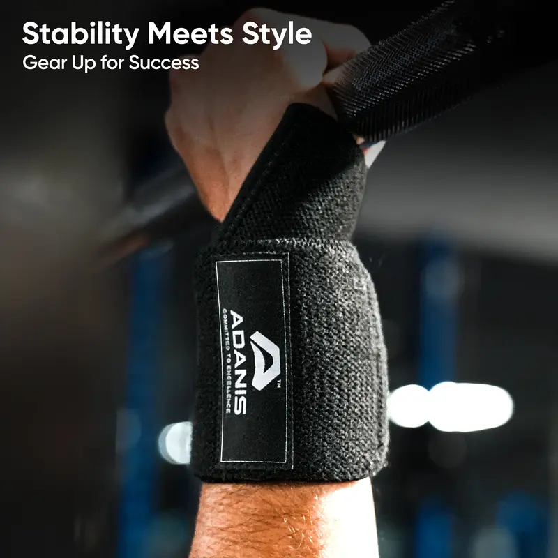 Adanis Power Weight Lifting Wrist Wraps Supports Gym Training Fist Straps - Sold as Pair & One Size Fits All 4