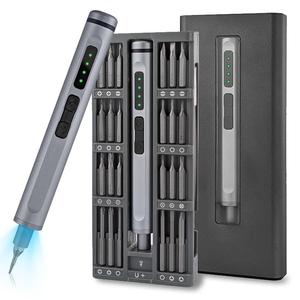 50-in-1 Electric Screwdriver Set, 1 Set USB Rechargeable Screwdriver with Magnetic Bits, Repair Tool Set for Phone Camera Laptop