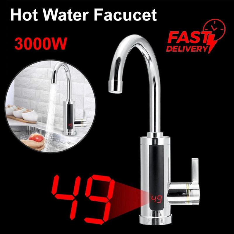 360° Kitchen Electric Heater Instant LED Faucet Home Hot Water Tap Fast Heat New 8