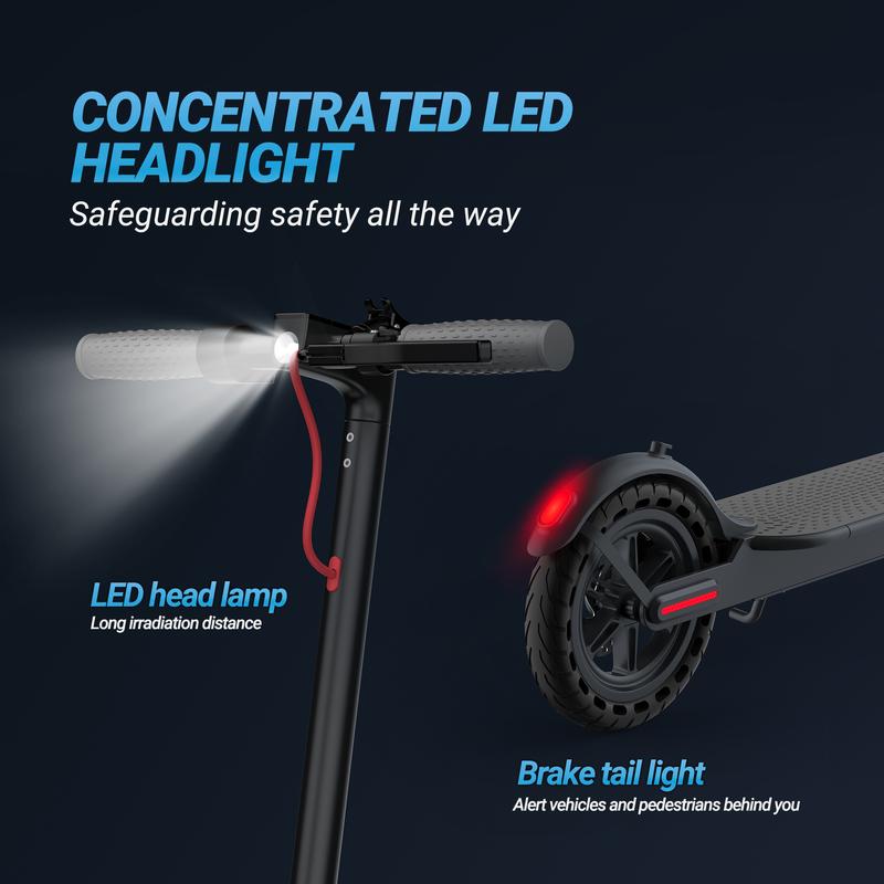 Electric Scooter - 8.5" Solid Tires, 350W Motor Up to 22 Miles of Range and 19 MPH Portable Folding Commuter Scooter with Dual Braking System and App E-Scooter 7