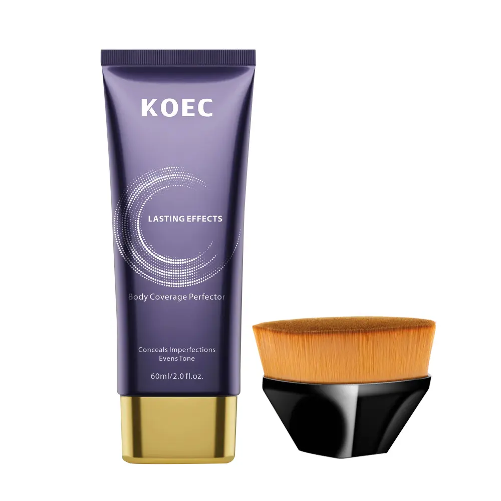 Body Concealer 2.0 oz + Buffer Brush - Perfect body makeup to cover scars, spots, veins, tattoos and more with blendable makeup