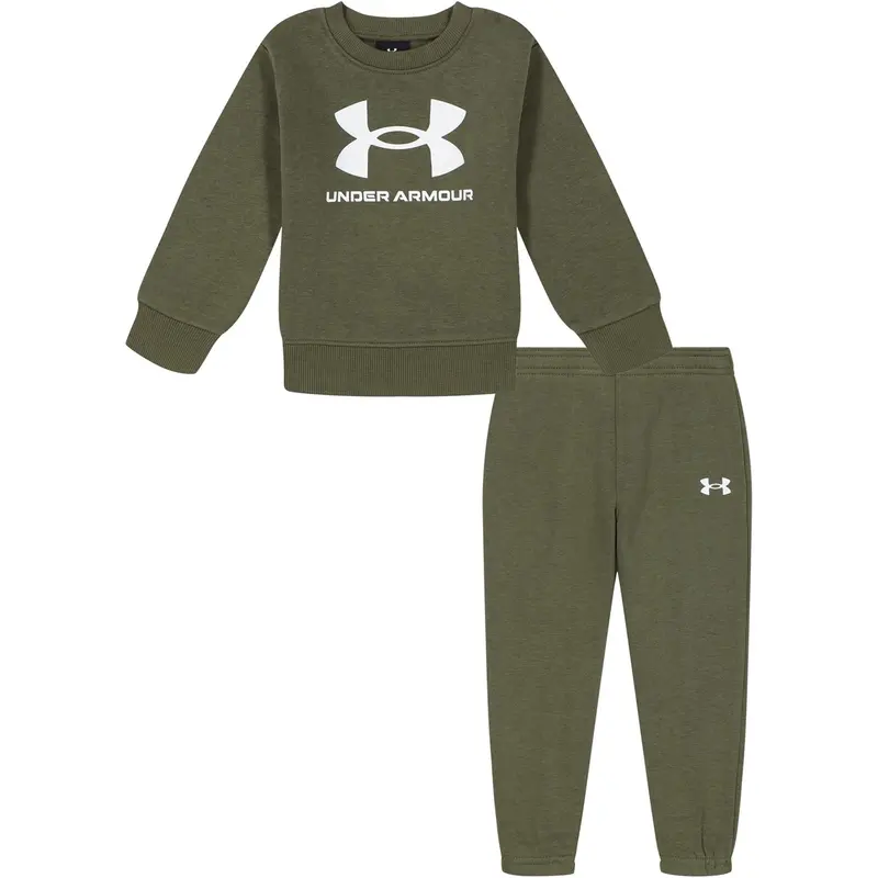 Under Armour Boys Big Logo Set Infant Fleece Tracksuit Sports Casual 4