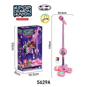 Kpop Demon Slayer Group Children's Microphone Super Cool 5 Lights Boys Girls Microphone Playing Songs Toy, Electronic Music Style Demon Toy with Lights Playable Toy Halloween and Christmas Gift