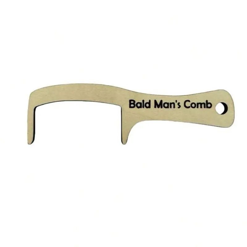 Funny Bald Man Comb - Wooden Hairless Combing Brush for Men with Hair Loss