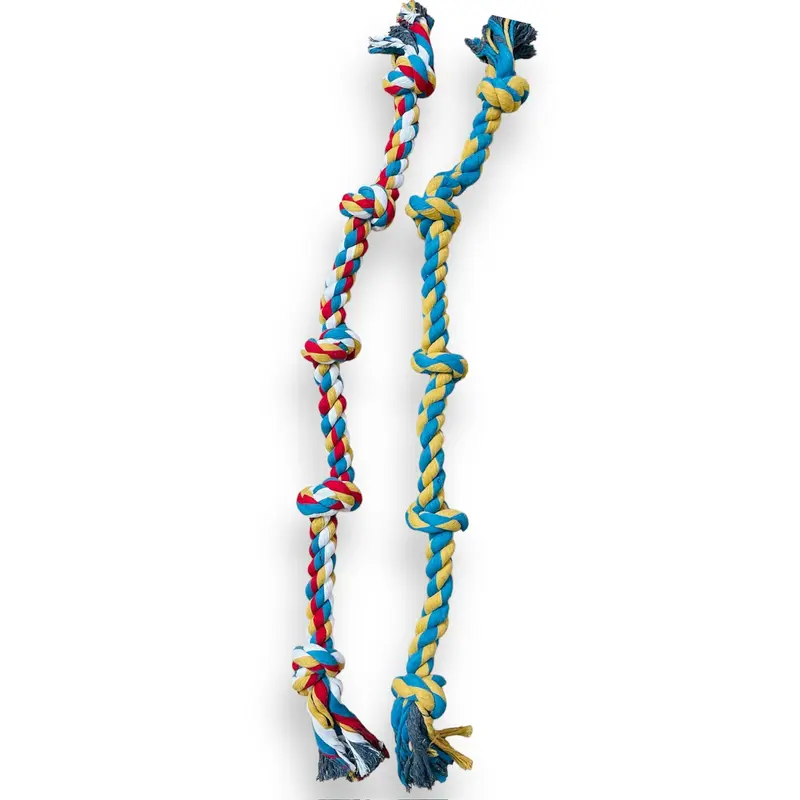 Dog Rope Toy 50 Inch/ 127cm with 5Knots for Medium and Large aggressive dog Chewers, Rope Indestructible Dog Chew Toys, Tough Dog Tug Toy for Teeth Cleaning and Tug of War 4