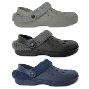 Mens Clogs Fleece Lined Adults Warm Cosy Sandals Slippers Slip On Mules Comfort Soft Footwear Boy Walking Shoes Summer Tactical House slipper shoes