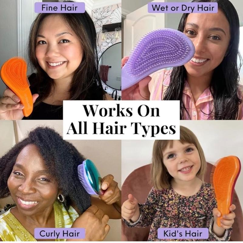 Detangle Hair Brush for Curly Hair, Straight, Dry & Wet Hair - Detangling Hair Brush for Thick Hair & Fine - Curly Hair Brush for Kids, Women, & Toddlers - Vegan Detangler Hair Brush by Lily England 2
