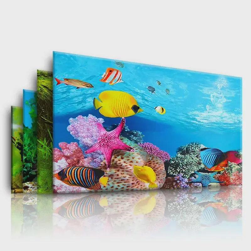 Aquarium Background Decoration Sticker Fish Tank Landscape Sticker Background for Aquarium Ocean Plant Aquascape Painting 1
