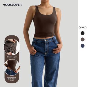 Mooslover UK 120g Ultra-Stretch Fabric Women's Ultra Soft Tank Top for Comfortable Wear Figure-Flattering Scoop Neck Tank Top Silky Breathable Womenswear