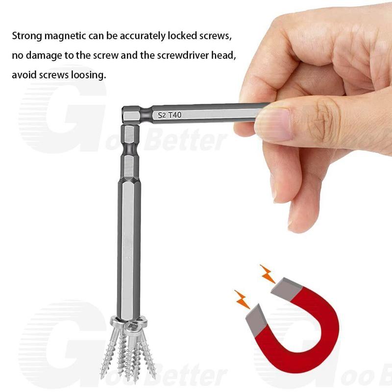 Product Introduction of 11PCS S2 Steel Torx Screwdriver Bit Set For Secure Screw  holding Compatible with Various Power Tools 10