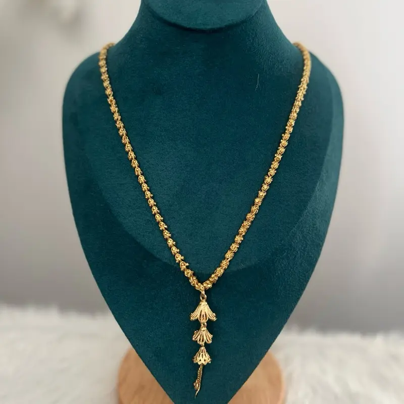 Women's Gold Plated Long Jumka Necklace - Fashion Accessory for Party Wear