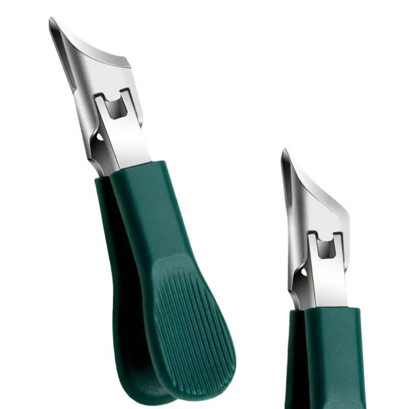 Three sets of eagle beak beveled nail clippershousehold multifunctional large opening anti-splash nail clippers set of high-grade thick hardmanicure clippers White, black, green 3