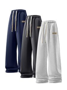 Men's Letter Patched  Drawstring Waist Sweatpants, Casual Comfy Loose   Pants for Summer, Men's Trousers for Daily Wear