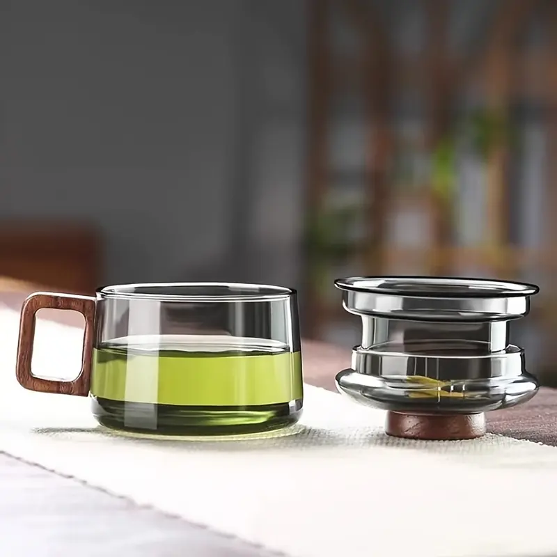 Rainbow Snowman  A Reusable, Heat - Resistant Glass Tea Cup Featuring an Infuser, Perfect for Loose - Leaf Tea and Suitable for Versatile Use at Home or in the Office 1