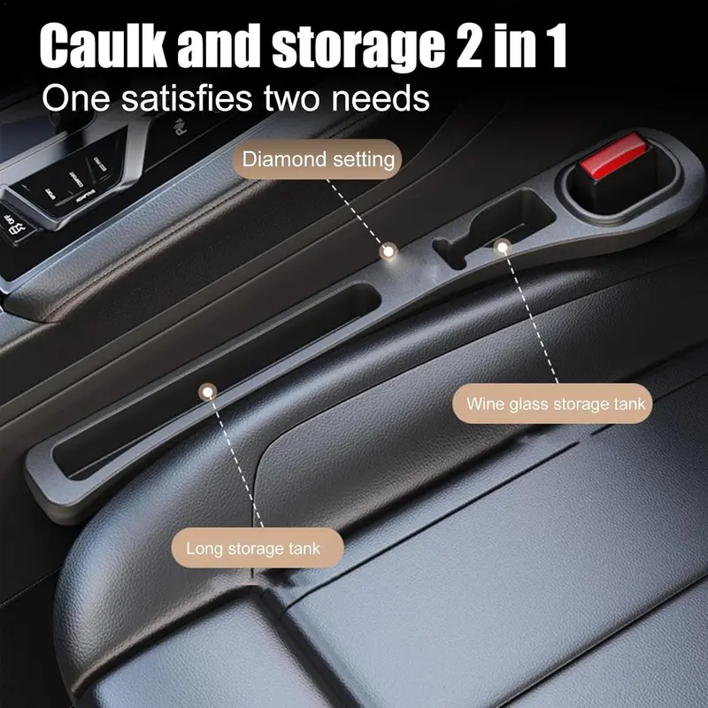 【UK SELLER 】2Pcs Car Seat Gap Filler Leakproof Plugging Strips, Universal Car Gap Filler Organiser, Prevents Falling Items,Auto Seat Gap Filler,Wipeable Waterproof (Black) 6