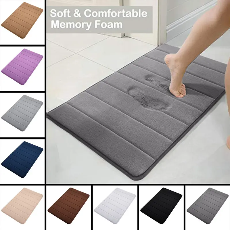 Bourn London Memory Foam Bath Mat, Extra Soft Non-Slip, Super Absorbent Bath Mats for Bathroom Floor, Machine-Washable Dry Bath Rug Foot Mat 0