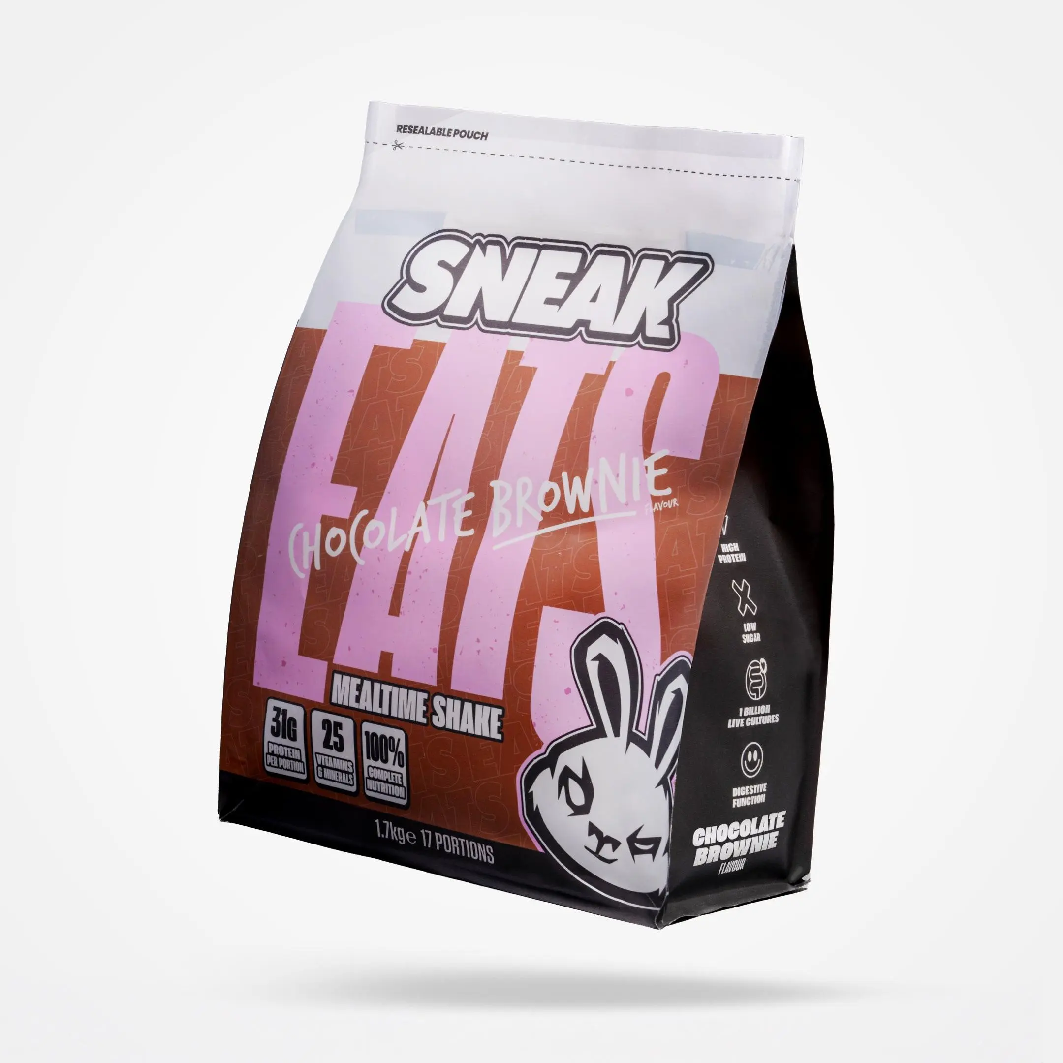 SNEAK EATS CHOCOLATE BROWNIE - 31g of protein per serving, 25 essential vitamins and minerals. Meal Replacement.