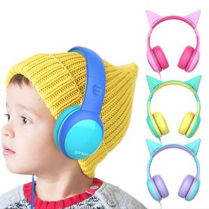 GORSUN Foldable Wired Headphones, Adjustable Headband & Detachable Ears Headphones, Anti-entanglement Cable Stereo Headphones for Children, Audio
