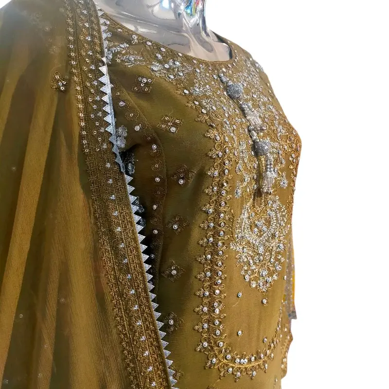 Women's Chiffon Plazo Suit Set - Perfect for Partywear - Dress, Traditional 3