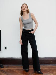 Moses Queen/ Queen of the Devils Pure desire spicy girl square neck sleeveless top women's summer new casual slim fit short bottom vest # 62881