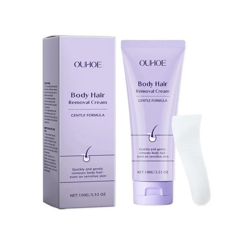 Sensitive Skin Body Hair Removal Cream with Comfortable Wax Applicator - Body Care Fragrance Gentle Cosmetic
