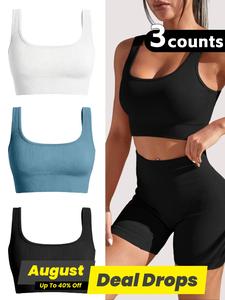 Women's Solid Sports Bra, Sporty Comfort Lingerie Top, Gym Clothes Women, Women's Sports Clothing for All Seasons, Sports Bras for Women, Summer Gym Wear, Lounge Bras, Activewear, Active Yoga Underwear, Workout Daily Wear, Fitness Clothes