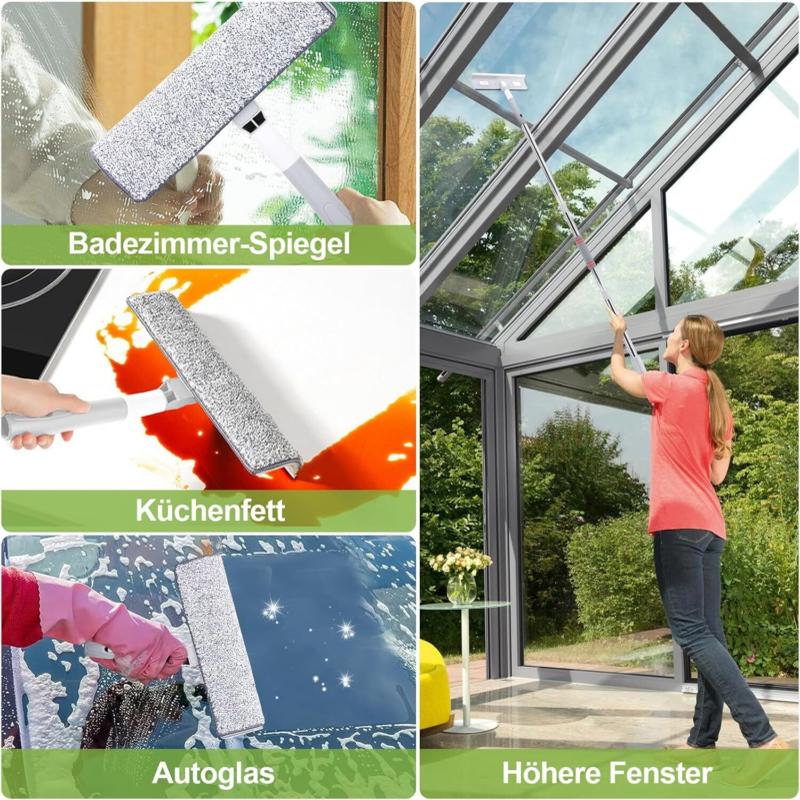 Wall Cleaner with Long Handle Baseboard Wall Cleaner Mop 360°   Rotation for Home Cleaning Microfiber 3