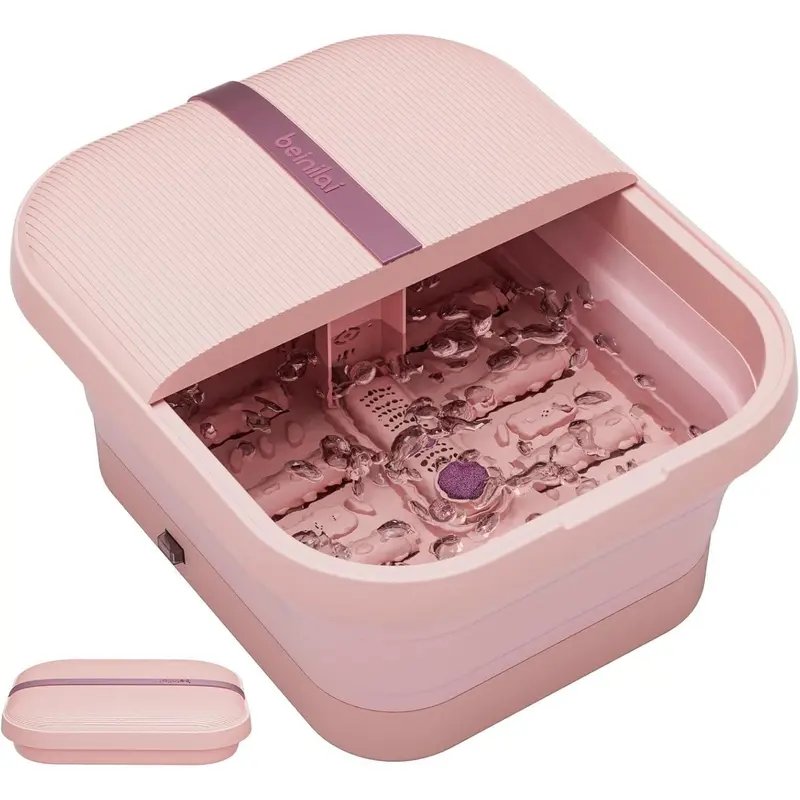 Beinilai Collapsible Foot Spa and Massager with Heat, Bubbles, Vibration & Pumice Stone | Buy Online at Amizek 1