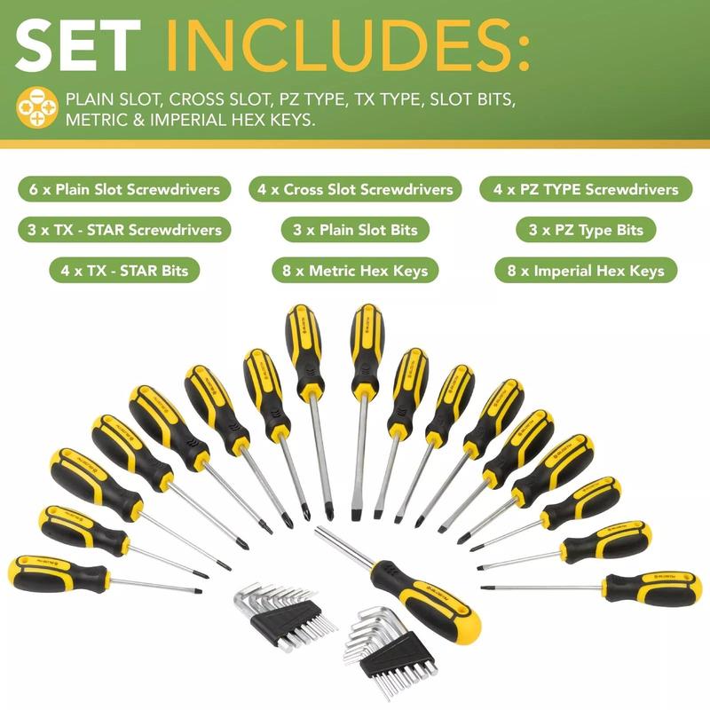 44PC Magnetic Screwdriver Set Cross-Head Flat Heads Hex Key With Stand 5