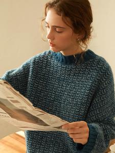 Women's Colorblock Drop Shoulder Crew Neck Sweater, Casual Long Sleeve Round Neck Jumper for Fall & Winter, Fashion Ladies' Knitwear for Daily Wear