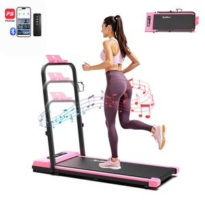 Agilithor 2-in-1 Foldable Treadmill - Newly Upgraded Stability, Under Desk Walking Pad with Handle Bars, LED Display, Remote, App Control, Phone Holder - Portable Electric Running Machine for Home, Office, Gym