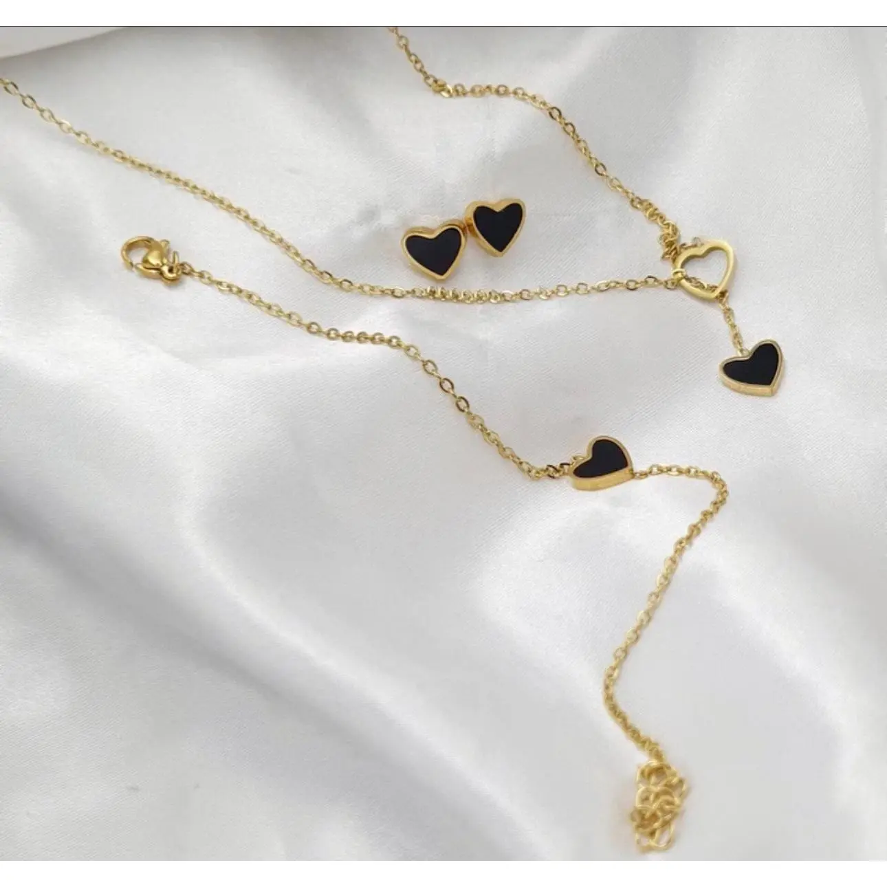 DLix1 Super Double Electroplated Stainless Steel Non Tarnish Elegant Jewellery Set 17+2” Chain Length jewelry christmas