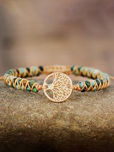 Boho Style Tree Design Beaded Bracelet, Vintage Trendy Beaded Bracelet, Fashionable Jewelry for Women & Men, Trendy All-match & Exquisite Jewelry for Birthday Gift