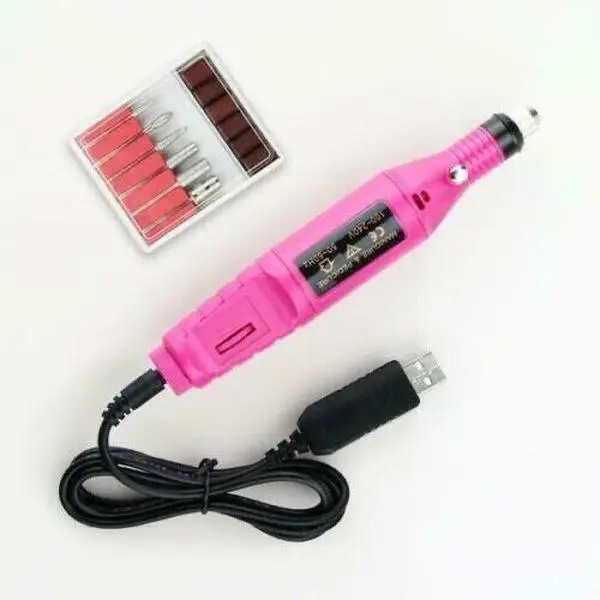 USB Electric Nail File Drill Portable Manicure Pedicure Set Professional Cutics