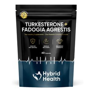 Hybrid Health Turkesterone and Fadogia Agrestis Supplement Capsules for Muscle Growth and Endurance - 60 Capsules - Healthcare
