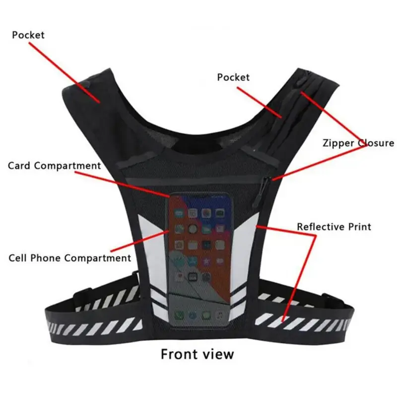 Water Bottle Chest Pack Running Vest Cycling Backpack Phone Breathable Comfort 1