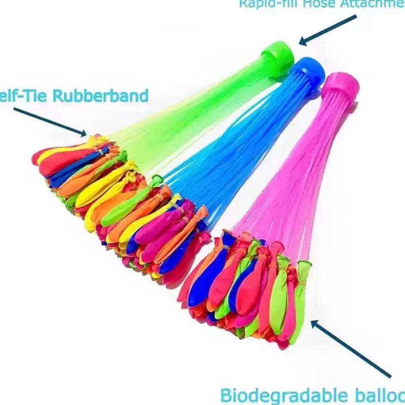 111-999 Pcs Colourful Self Sealing Magic Biodegradable Latex Small Water Balloons with Rapid Fill Hose attAchment, Self Tie Rubber-band. Perfect for Outdoor Games and Parties. 3